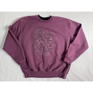 VTG Country Store Floral Graphic Pullover Sweatshirt Purple Women's Size XL